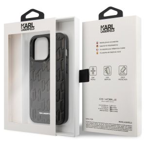 Karl Lagerfeld Hardcase Backcover Monogram Plaque iPhone 13 Pro - Zwart