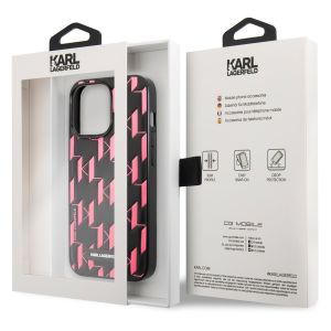 Karl Lagerfeld Hardcase Backcover Monogram Plaque iPhone 13 Pro - Roze