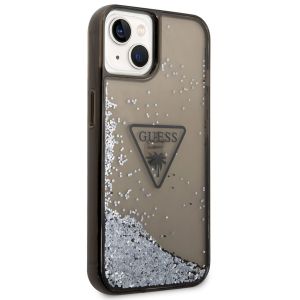 Guess Liquid Glitter Backcover iPhone 14 - Zwart