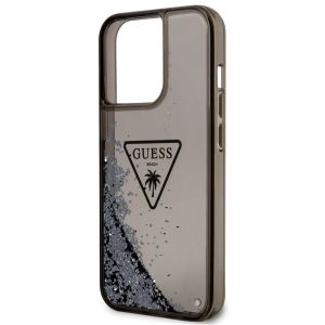 Guess Liquid Glitter Backcover iPhone 14 Pro - Zwart