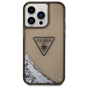 Guess Liquid Glitter Backcover iPhone 14 Pro - Zwart