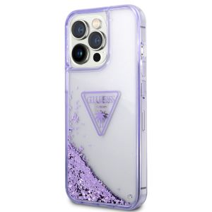 Guess Liquid Glitter Backcover iPhone 14 Pro - Paars