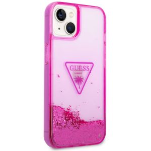 Guess Liquid Glitter Backcover iPhone 14 - Fuchsia