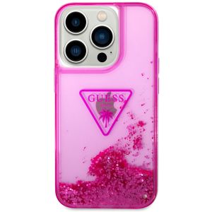 Guess Liquid Glitter Backcover iPhone 14 Pro - Fuchsia