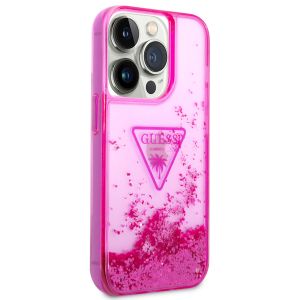 Guess Liquid Glitter Backcover iPhone 14 Pro - Fuchsia