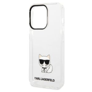 Karl Lagerfeld Hardcase Backcover Choupette iPhone 14 Pro - Transparant