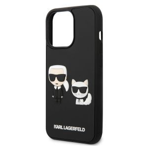 Karl Lagerfeld Karl & Choupette 3D Rubber Hardcase Backcover iPhone 14 Pro - Zwart