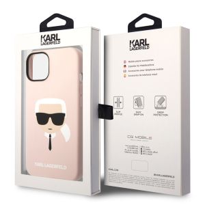 Karl Lagerfeld Karl's Head Liquid Silicone Backcover MagSafe iPhone 14 - Roze
