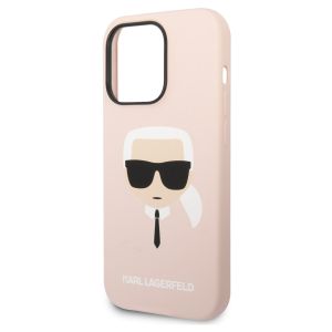 Karl Lagerfeld Karl's Head Liquid Silicone Backcover MagSafe iPhone 14 Pro - Roze