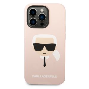 Karl Lagerfeld Karl's Head Liquid Silicone Backcover MagSafe iPhone 14 Pro - Roze