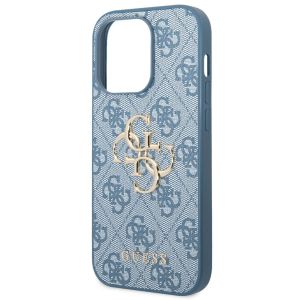 Guess 4G Metal Logo Backcover iPhone 14 Pro Max - Blauw