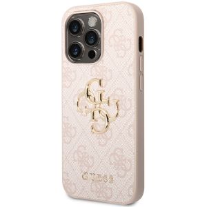 Guess 4G Metal Logo Backcover iPhone 14 Pro Max - Roze