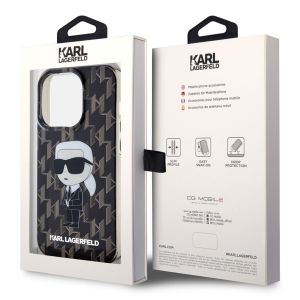 Karl Lagerfeld Hardcase Backcover Monogram iPhone 15 Pro Max - Zwart