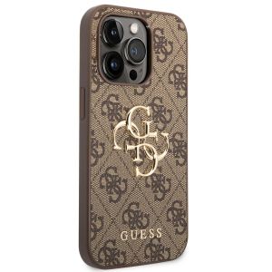 Guess 4G Metal Logo Backcover iPhone 15 Pro - Bruin