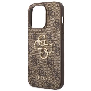 Guess 4G Metal Logo Backcover iPhone 15 Pro Max - Bruin
