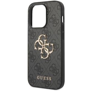 Guess 4G Metal Logo Backcover iPhone 15 Pro - Grijs