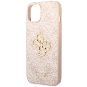 Guess 4G Metal Logo Backcover iPhone 15 - Roze