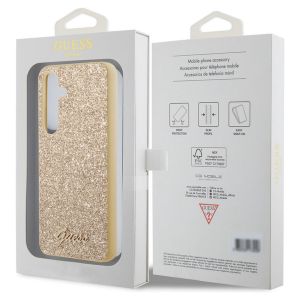 Guess Glitter Flakes Backcover Samsung Galaxy S24 - Goud