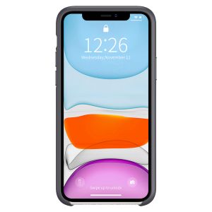 Valenta Luxe Leather Backcover iPhone 11 - Grijs