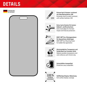 Displex Screenprotector Privacy Glass Full Cover iPhone 15 / 15 Pro