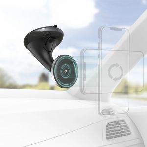 Hama MagLock 360° Car Holder - Telefoonhouder auto - MagSafe - Voorruit - Zwart