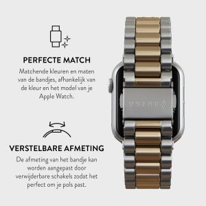 Burga Stalen bandje Apple Watch Series 1-9 / SE / Ultra (2) - 42/44/45/49mm - All eyes on me - Goud en zilver