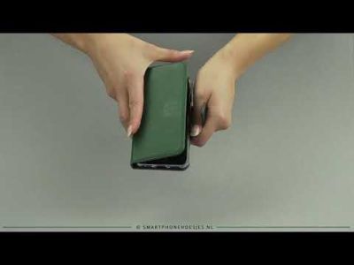 Selencia Echt Lederen Bookcase Huawei P Smart (2019) - Groen