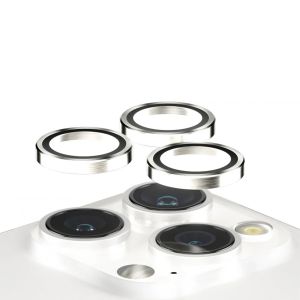 PanzerGlass Camera Protector Hoop Optic Rings iPhone 15 Pro / 15 Pro Max - White Metal