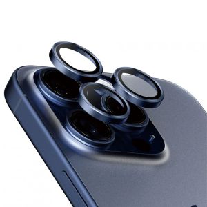 PanzerGlass Camera Protector Hoop Optic Rings iPhone 15 Pro / 15 Pro Max - Blue Titanium