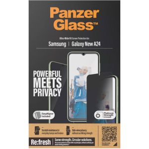 PanzerGlass Privacy Ultra-Wide Fit Anti-Bacterial Screenprotector incl. applicator Samsung Galaxy A25
