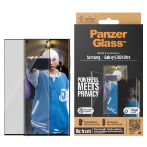 PanzerGlass Privacy Ultra-Wide Fit Anti-Bacterial Screenprotector incl. applicator Samsung Galaxy S24 Ultra