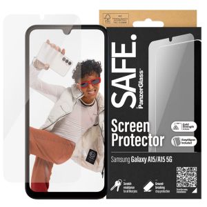 PanzerGlass SAFE Ultra-Wide Fit Screenprotector incl. applicator Samsung Galaxy A15 (5G)