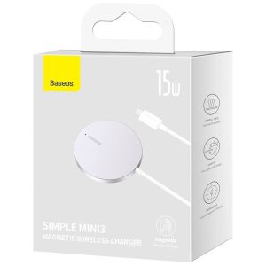 Baseus Simple Mini3 draadloze oplader - Geschikt voor MagSafe - 15 Watt - Zilver