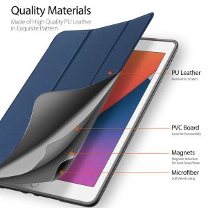 Dux Ducis Domo Bookcase iPad 9 (2021) 10.2 inch / iPad 8 (2020) 10.2 inch / iPad 7 (2019) 10.2 inch - Blauw