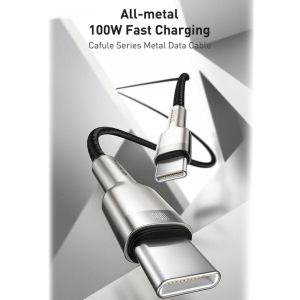 Baseus Cafule Series USB-C naar USB-C kabel - Metaal - 100 Watt - 2 meter - Zwart