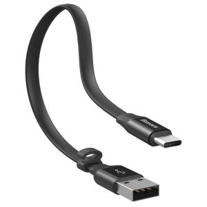 Baseus Nimble Series USB-A naar USB-C-kabel extra kort - 23 centimeter - Zwart