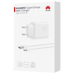 Huawei Originele power adapter - Oplader met USB-C kabel - USB aansluiting - 22,5 W - Wit