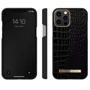 iDeal of Sweden Atelier Backcover iPhone 12 (Pro) - Neo Noir Croco