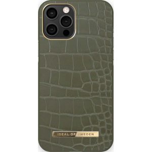 iDeal of Sweden Atelier Backcover iPhone  12 (Pro) - Khaki Croco