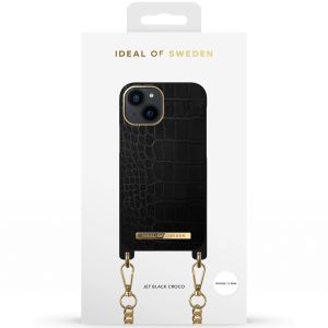 iDeal of Sweden Atelier Necklace Case iPhone 13 Mini - Jet Black Croco