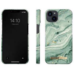 iDeal of Sweden Fashion Backcover iPhone 13 - Mint Swirl Marble