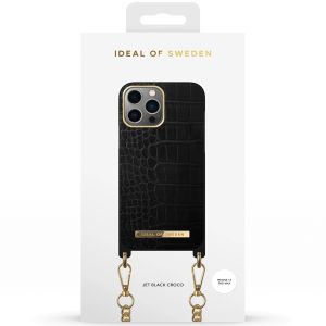 iDeal of Sweden Atelier Necklace Case iPhone 13 Pro Max - Jet Black Croco