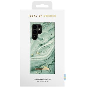 iDeal of Sweden Fashion Backcover Samsung Galaxy S22 Ultra - Mint Swirl Marble