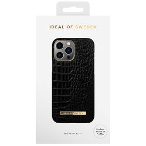 iDeal of Sweden Atelier Backcover iPhone 14 Pro Max - Neo Noir Croco