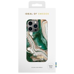 iDeal of Sweden Fashion Backcover iPhone 14 Pro - Golden Jade Marble