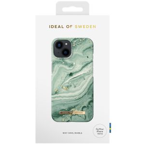 iDeal of Sweden Fashion Backcover iPhone 14 - Mint Swirl Marble