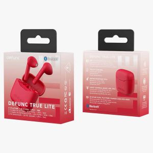 Defunc True Lite Earbuds - Draadloze oordopjes - Bluetooth draadloze oortjes - Met ENC noise cancelling functie - Red