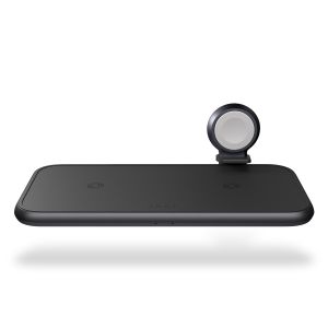 Zens Draadloos oplaadstation 4-in-1 - Aluminium Serie - Dubbele draadloze oplader + Apple Watch - Zwart