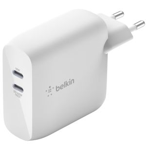Belkin Boost↑Charge™ Dual USB-C GaN Wall Charger - Oplader - 2 USB-C aansluitingen - 63W - Wit