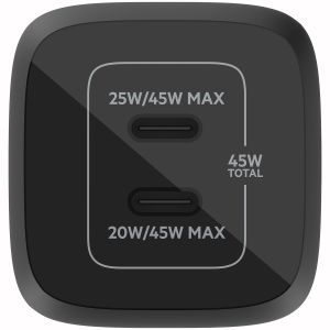 Belkin Boost↑Charge™ GaN Pro Adapter 2 poorts - USB-C - 45W - Zwart